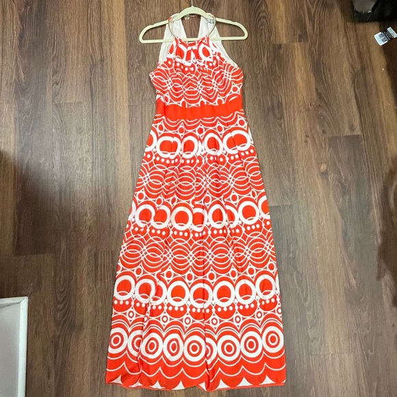 Eliza J Dresses Eliza J Orange Maxi Necklace Halter Dress Poshmark